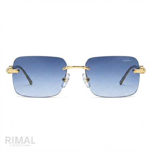 Cartier Sunglasses Gold-Tone – Blue Gradient - View 1