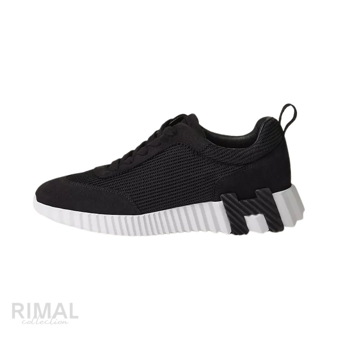 Hermès Bouncing Sneaker – Black Leather & Suede – View 11