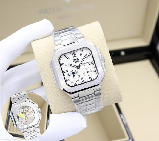Patek Philippe | Nautilus Moon Phases Watch – White – Product Image 1