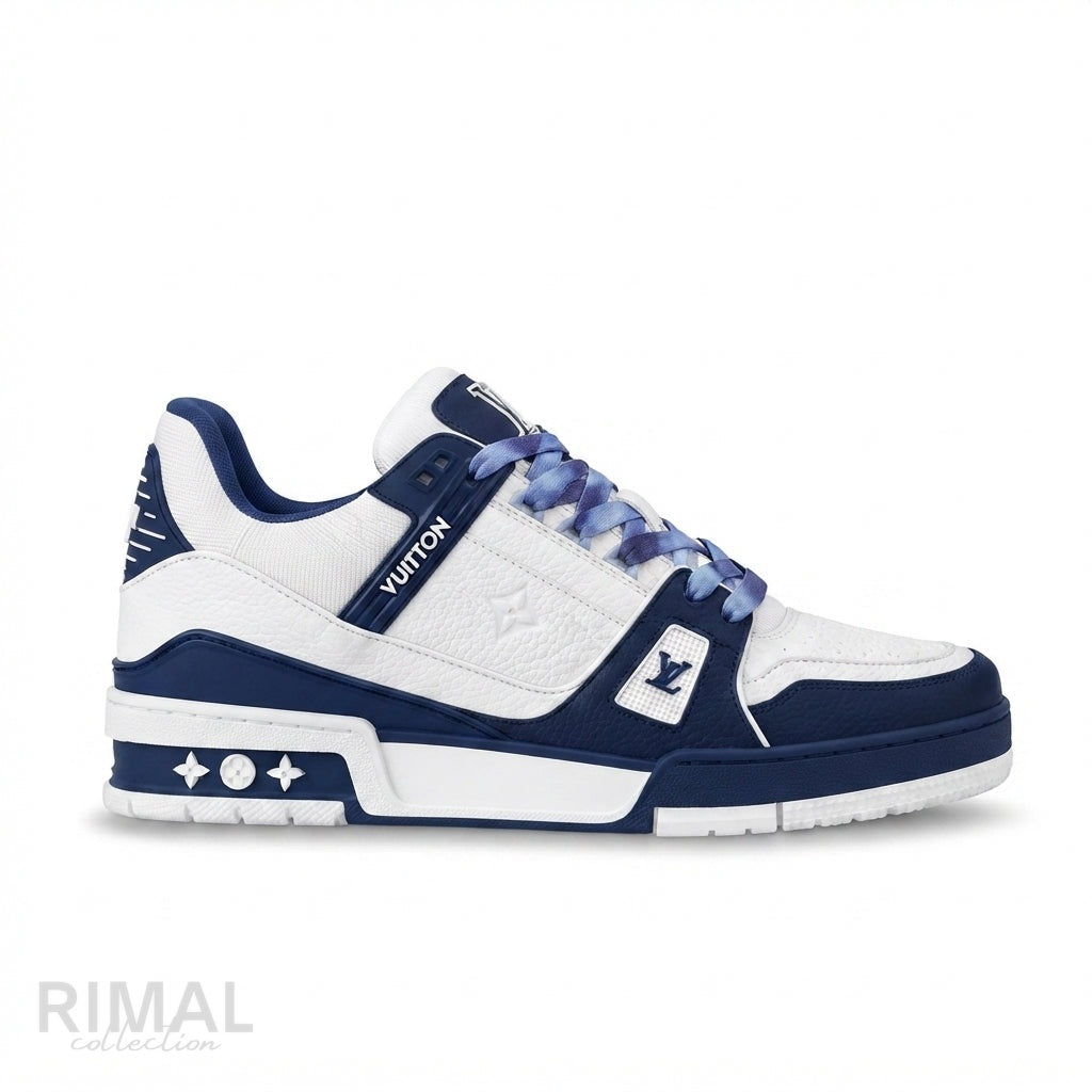 Louis Vuitton LV Trainer Sneakers – White & Navy Blue - View 2