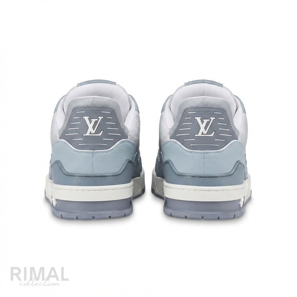 Louis Vuitton LV Trainer Sneakers – Light Blue & Grey Leather - View 2