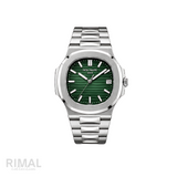 Patek Philippe Watch | Nautilus Green Dial Two Tone Silver