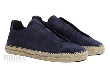Zegna Triple Stitch Espadrille Dark Blue | Men