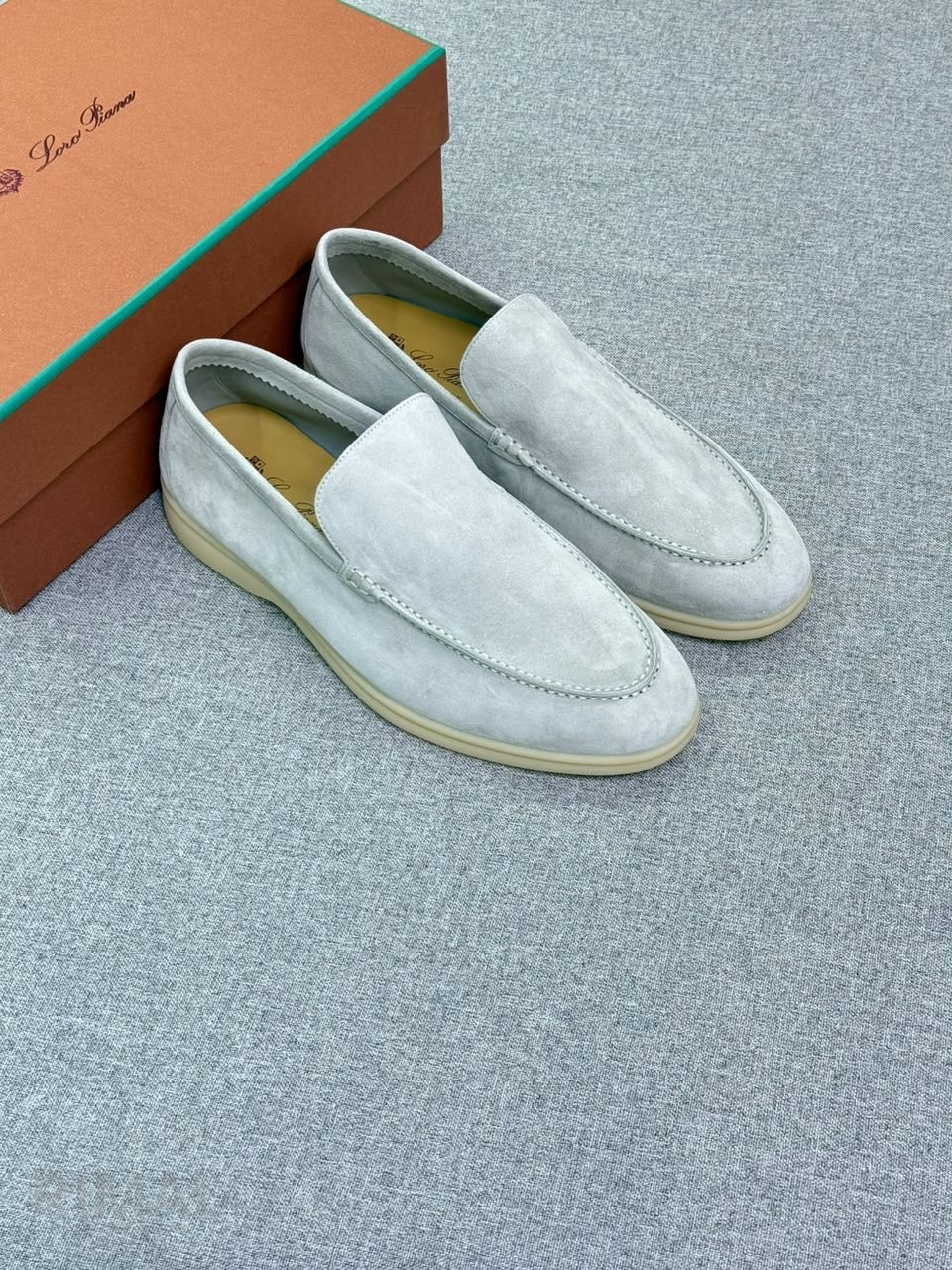 Loro Piana Suede Loafers – Light Grey - View 3