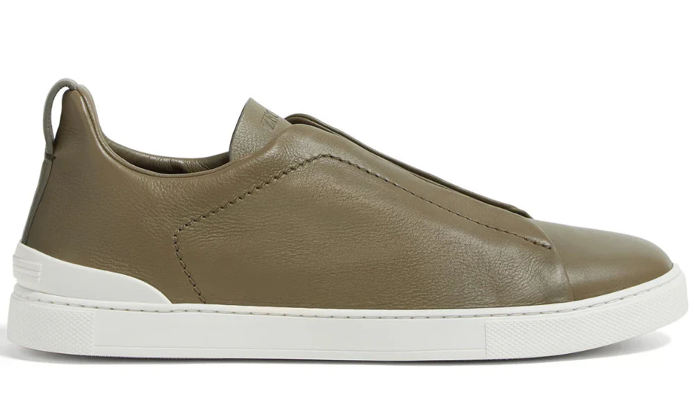 Zegna Triple Stitch Sneaker - Olive Green | Men