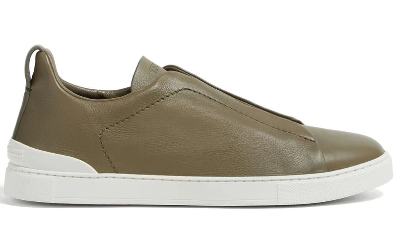 Zegna Triple Stitch Sneaker - Olive Green | Men