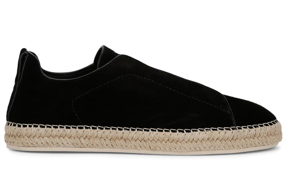 Zegna Triple Stitch Espadrille - Black | Men