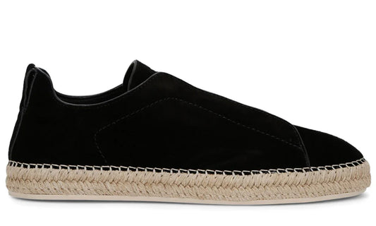 Zegna Triple Stitch Espadrille - Black | Men
