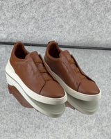 Zegna Footwear | Triple Stitch Brown