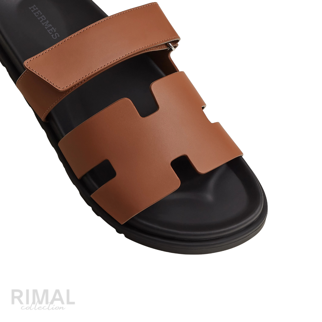 Hermès Chypre sandals brown leather