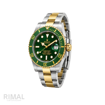 Rolex Submariner Date Green Dial GreenGold Bezel Gold Silver Watch - image 2
