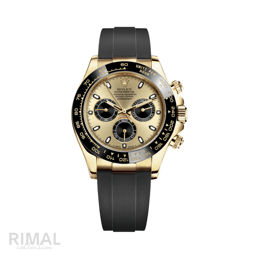 Rolex Gold Champagne Black Dial Watch