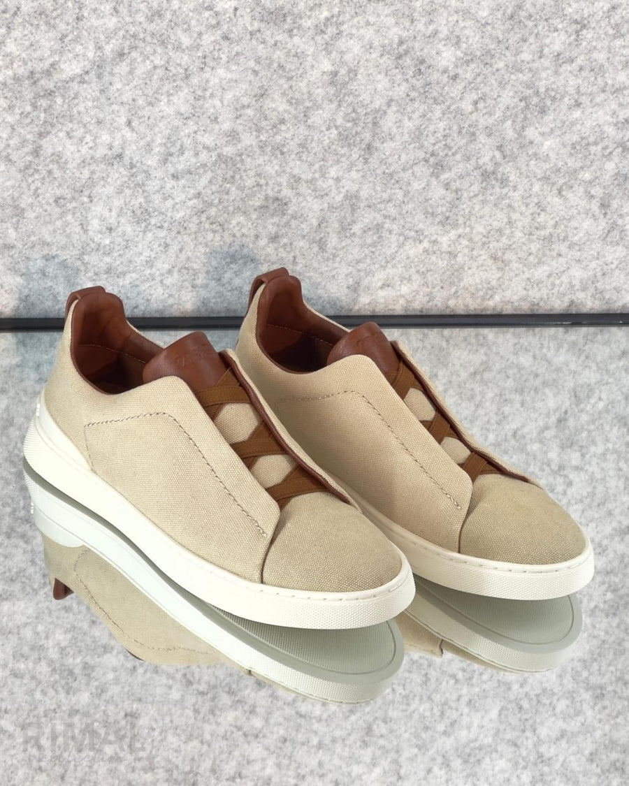 Zegna Footwear | Triple Stitch Begie/Brown