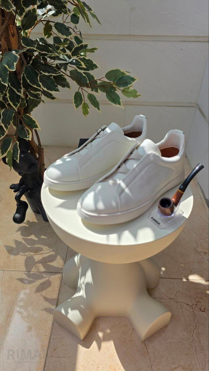 Zegna | White Triple Stitch Secondskin Sneakers - View 9