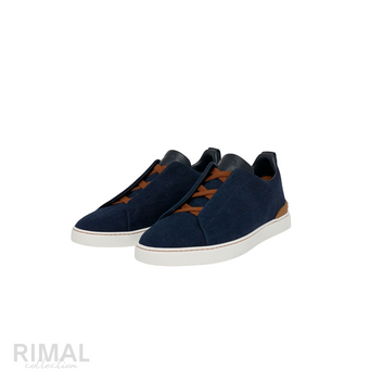 Zegna Triple Stitch Sneakers – Blue - View 1