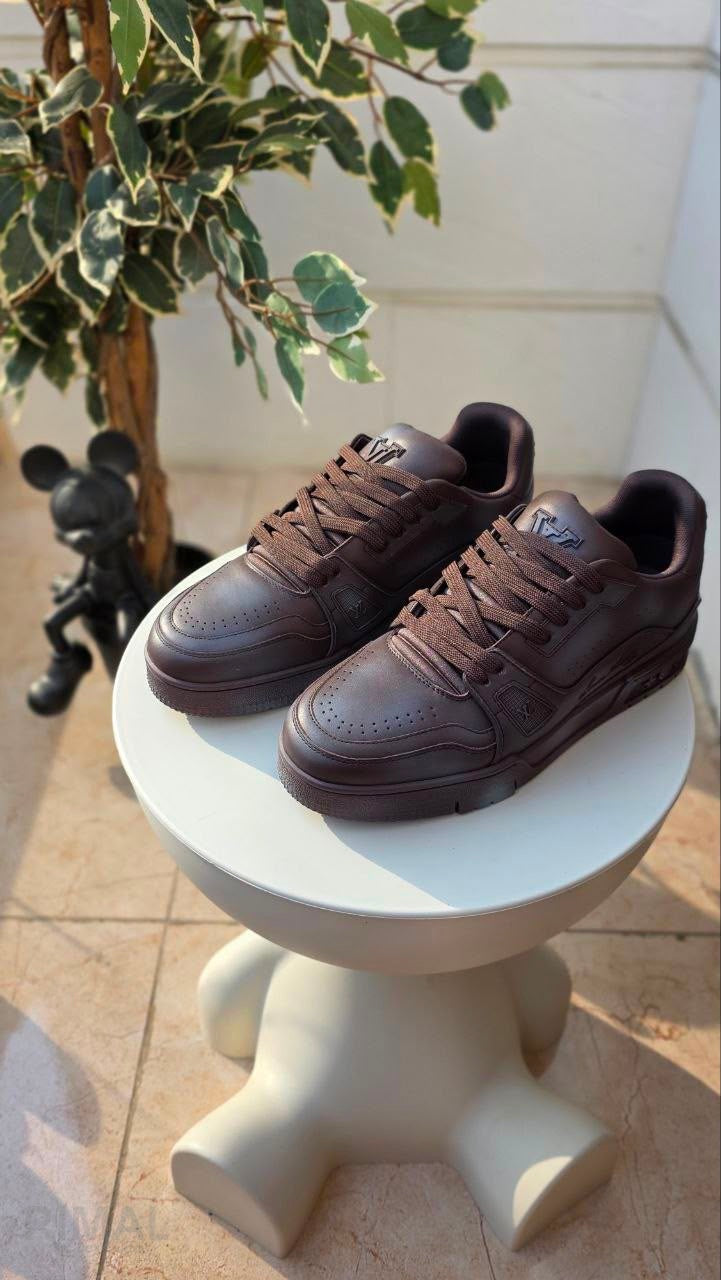 Louis Vuitton LV Trainer Distressed Sneakers – Brown - View 1
