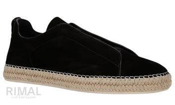 Zegna Triple Stitch Espadrille Black | Men