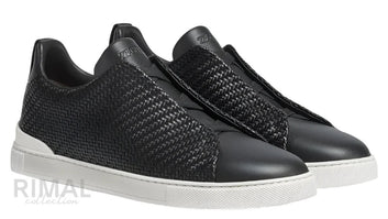 Zegna Triple Stitch Black Sneaker - Edition 4 | Men