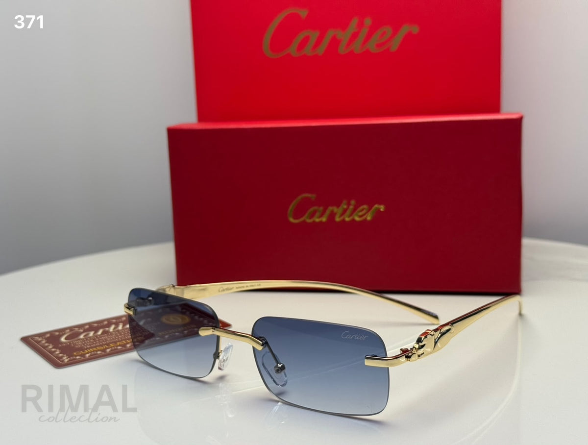 Cartier Sunglasses Gold-Tone – Blue Gradient - View 3