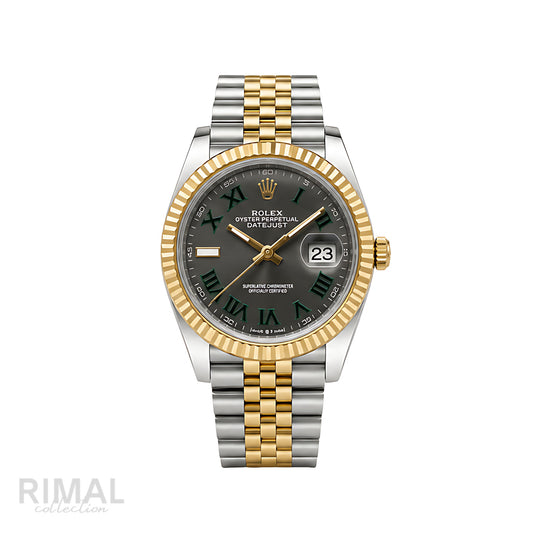 Rolex Datejust Wimbledon Dial Two Tone Silver Gold Watch - image 1