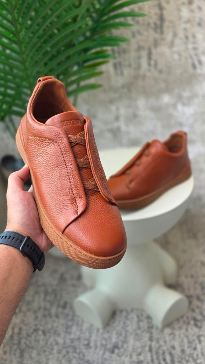 Zegna | Triple Stitch Foliage Brown - View 3