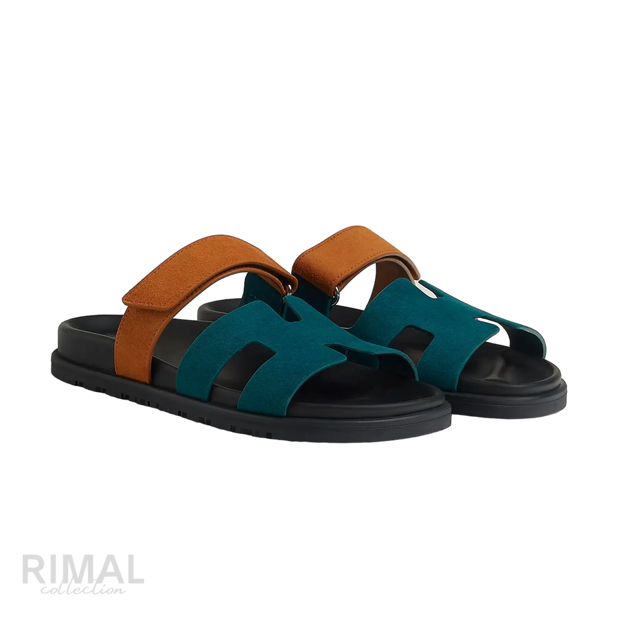 Hermès Chypre Sandals – Vert Mousse / Naturel