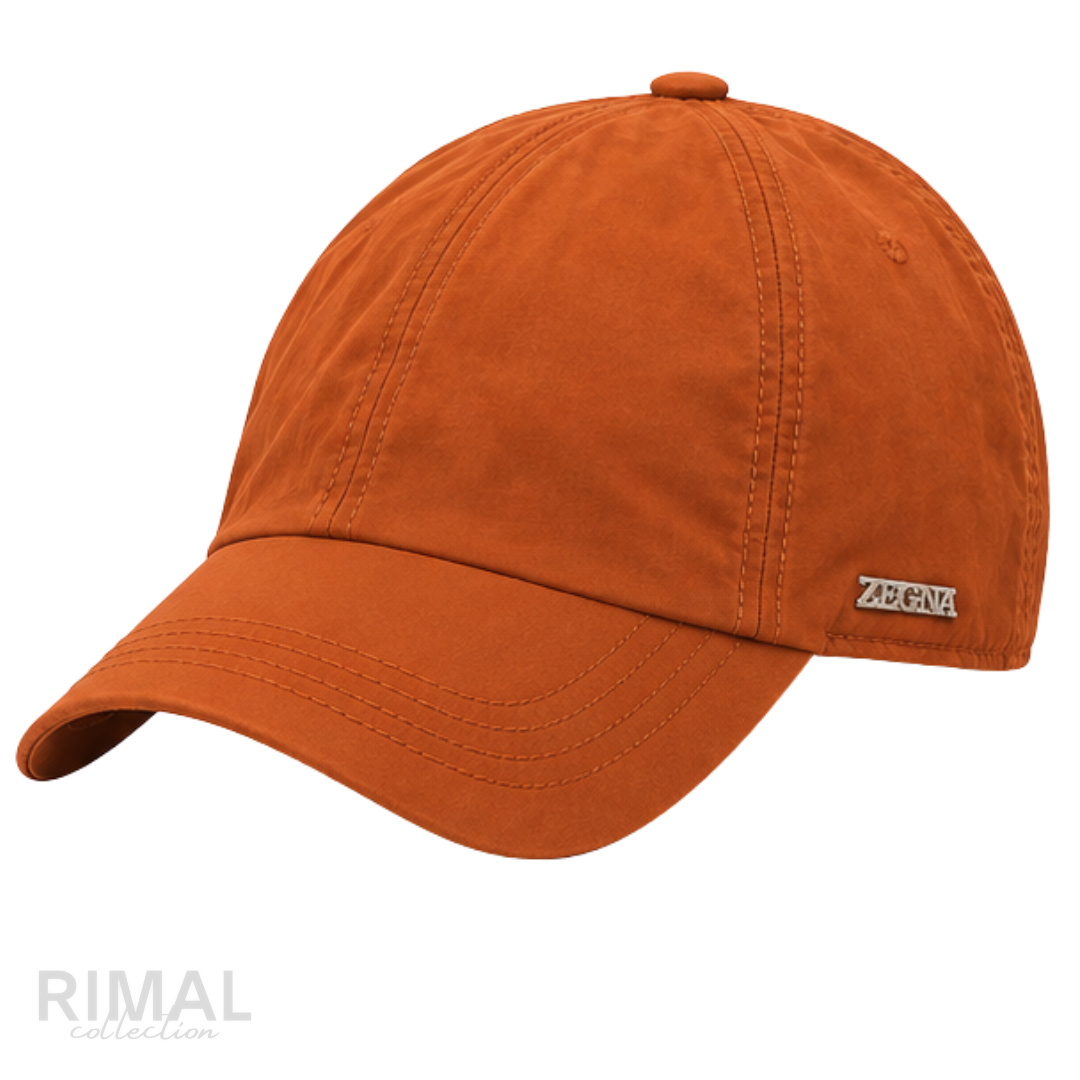 Zegna | Technical Fabric Baseball Cap Terracotta - View 2