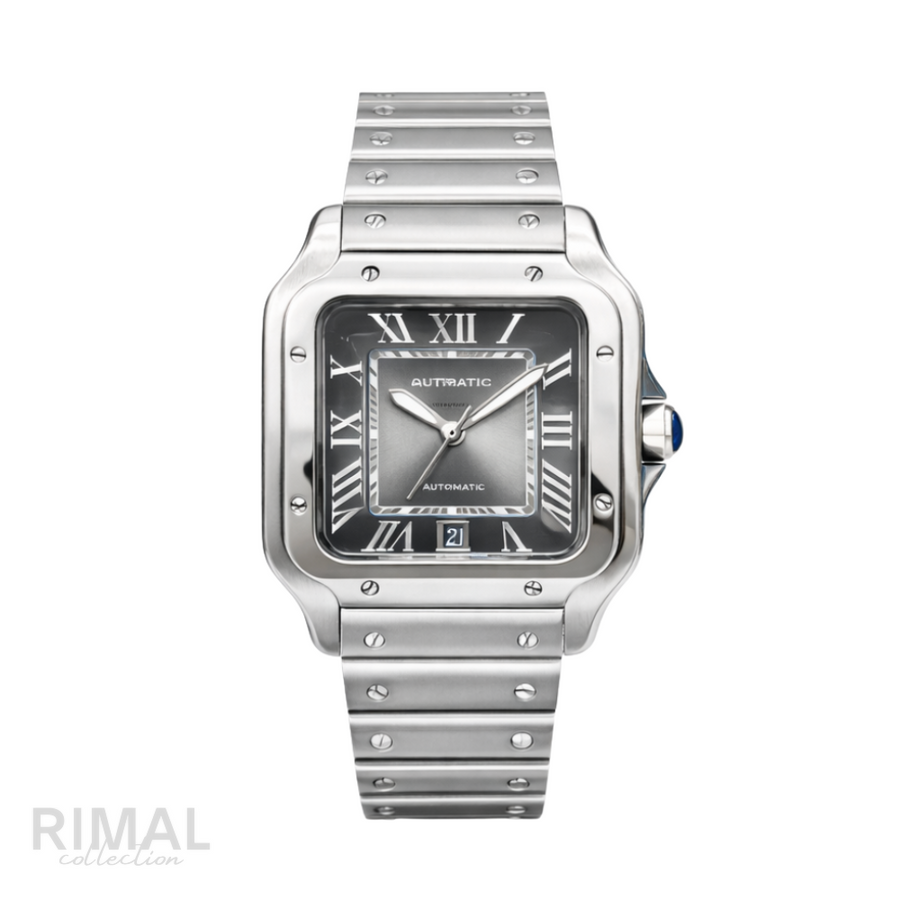 Cartier Santos de Cartier silver & Graduated Green Dial Watch