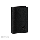 Louis Vuitton Plain Black Leather Design Wallet