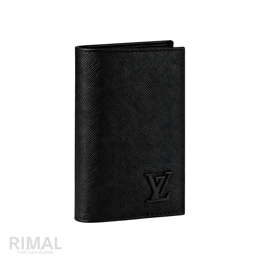 Louis Vuitton Plain Black Leather Design Wallet