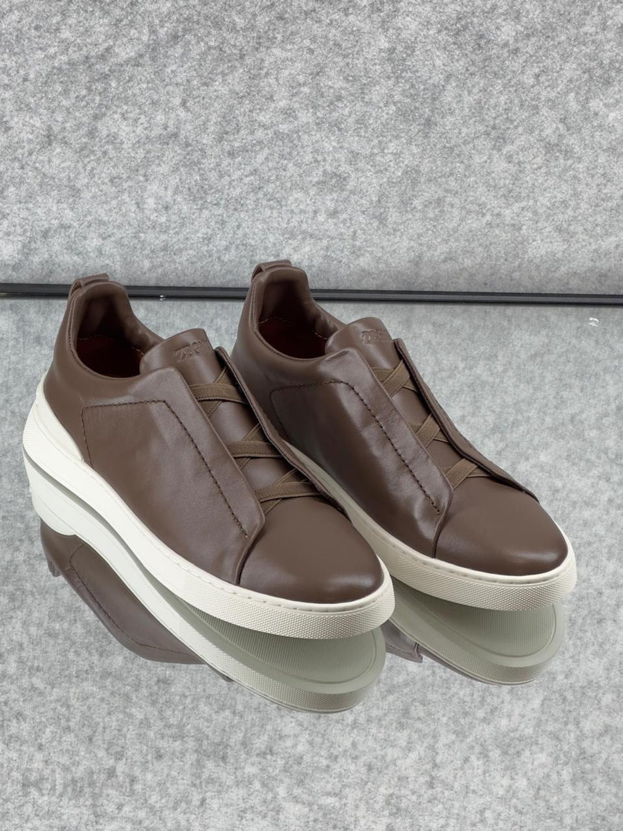 Zegna Footwear | Triple Stitch Brown
