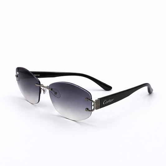 Cartier — Slim Black Aviator Sunglasses — Style 02