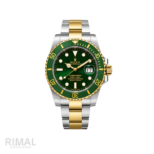 Rolex Submariner Date Green Dial GreenGold Bezel Gold Silver Watch - image 1