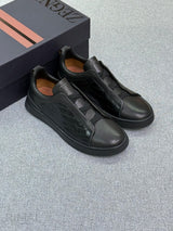 Zegna Footwear | Triple Stitch Crocodile Black