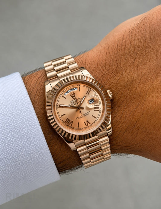 Rolex | Day Date 40 Watch – White / Gold / Blue – Product Image 1