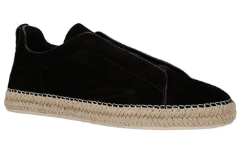 Zegna Triple Stitch Espadrille Black | Men