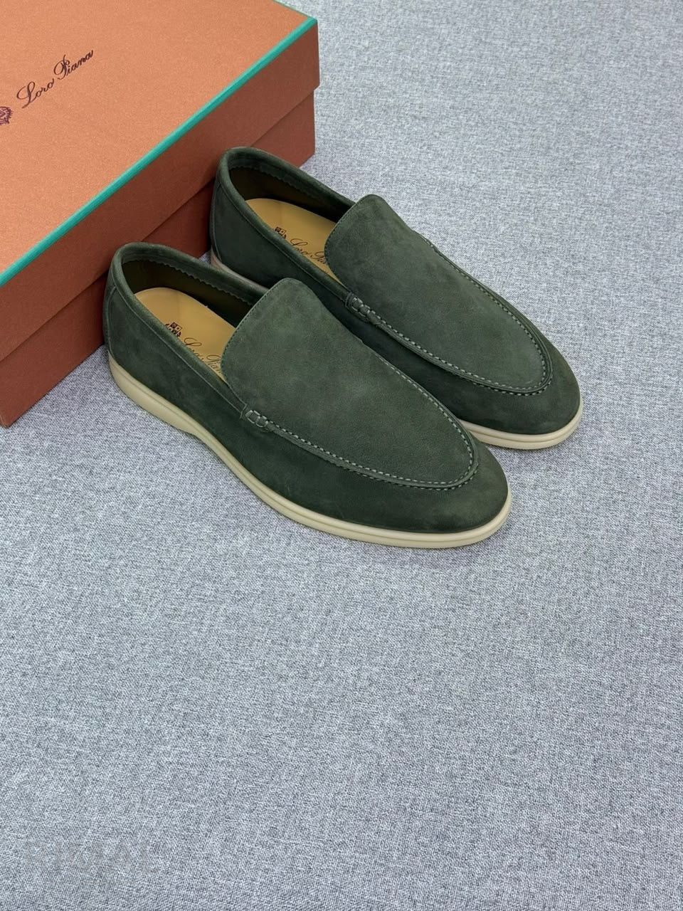 Loro Piana Summer Walk Loafers – Olive Green - View 3