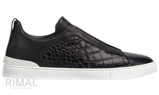 Zegna Triple Stitch Sneaker - Black & White | Men