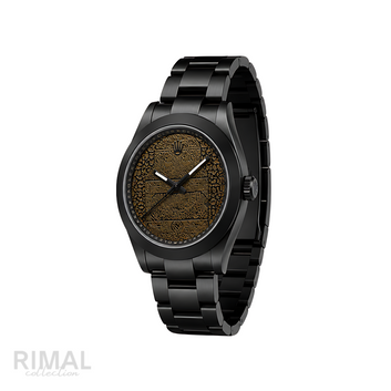 Rolex Milgauss Arabic Gold Dial Matte Black Watch - image 2