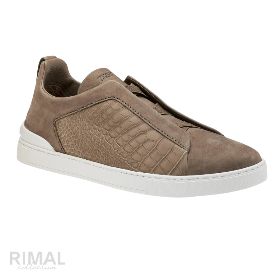 Zegna Sneakers | Triple Stitch Light Taupe