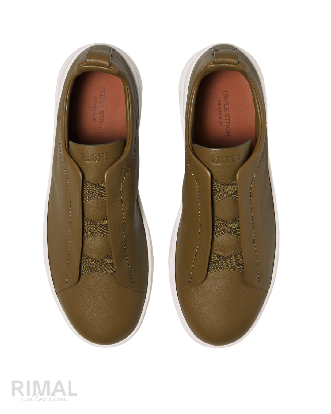 Zegna Triple Stitch Sneakers – Olive Green - View 2