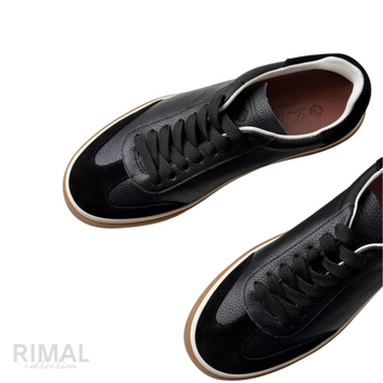 Loro Piana Tennis Walk Suede & Leather Sneakers – Black - View 2