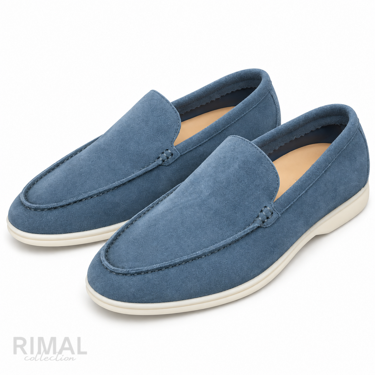 Loro Piana Summer Walk Suede Loafers – Blue - View 3