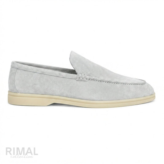 Loro Piana Suede Loafers – Light Grey - View 1