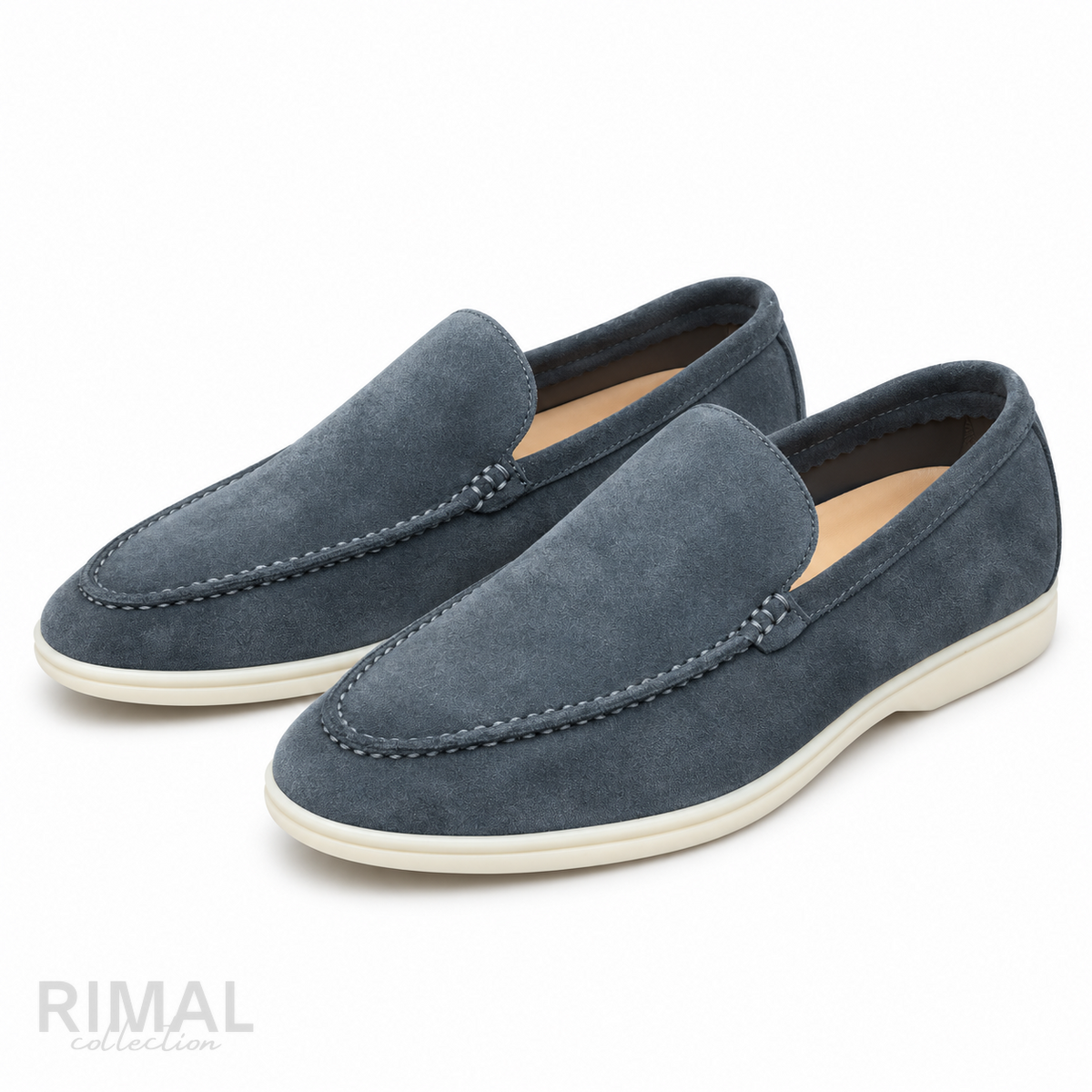 Loro Piana Summer Walk Suede Loafers – Storm Blue - View 3