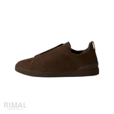 Zegna Sneakers | Triple Stitch Dark Brown
