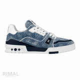 Louis Vuitton LV Trainer Denim Sneakers – Blue & White