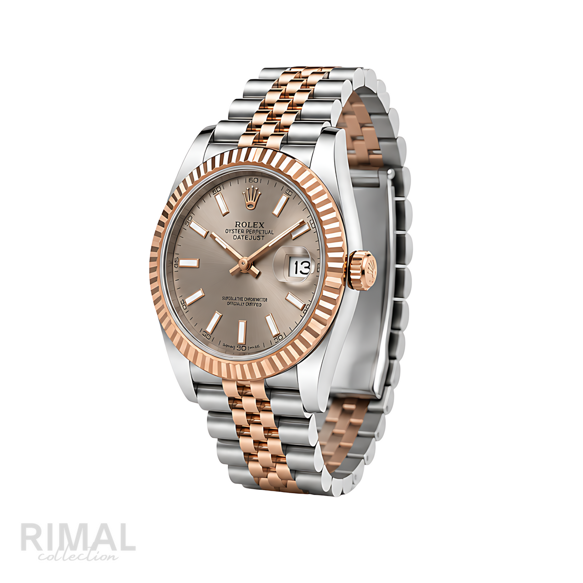 Rolex Datejust Sundust Dial Two Tone Rose Gold Watch - image 3