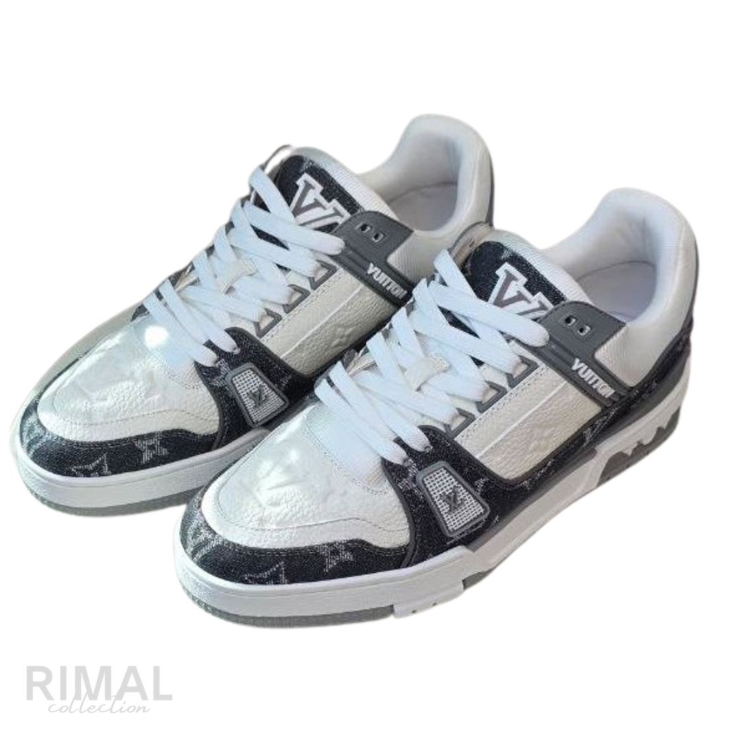Louis Vuitton LV Trainer Sneakers – White & Grey - View 4