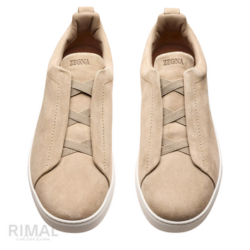 Zegna Triple Stitch Sneaker – Tan Suede – View 2